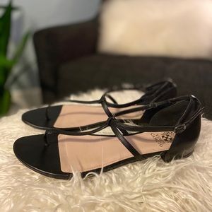 Vince Camuto Black Leather Sandals